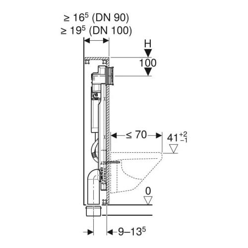 Geberit GIS Spülkasten Sigma Montageelement Bauhöhe 1140 mm, für Wand-WC 461.311.00.5 - Bild 3