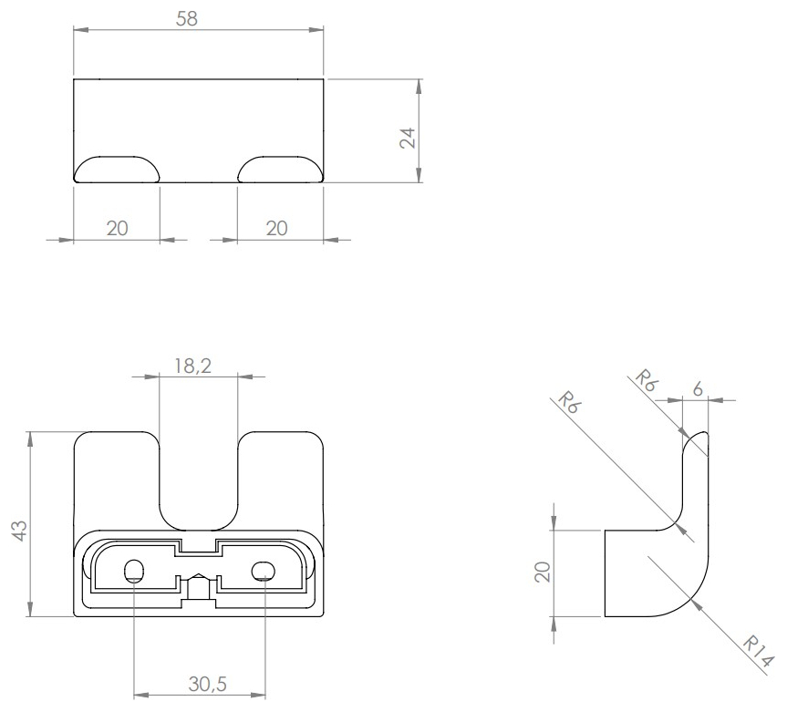 VIGOUR Handtuchhaken derby V3 2-teilig schwarzmatt