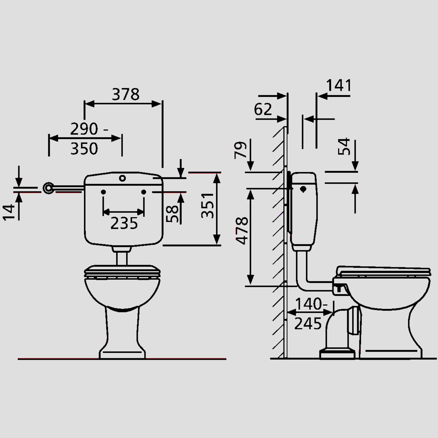 SANIT Spülkasten 936 (6 Liter) tiefhängend mit Eckventil und Start-Stopp-Technik, weiß - Bild 2
