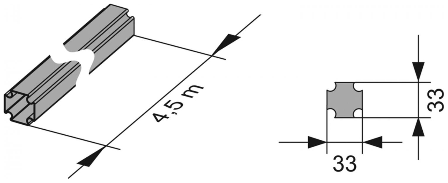 TECEprofil Profilrohr 33 x 33 mm verzinkt 9000000, Stange je 4,5 Meter - Bild 2