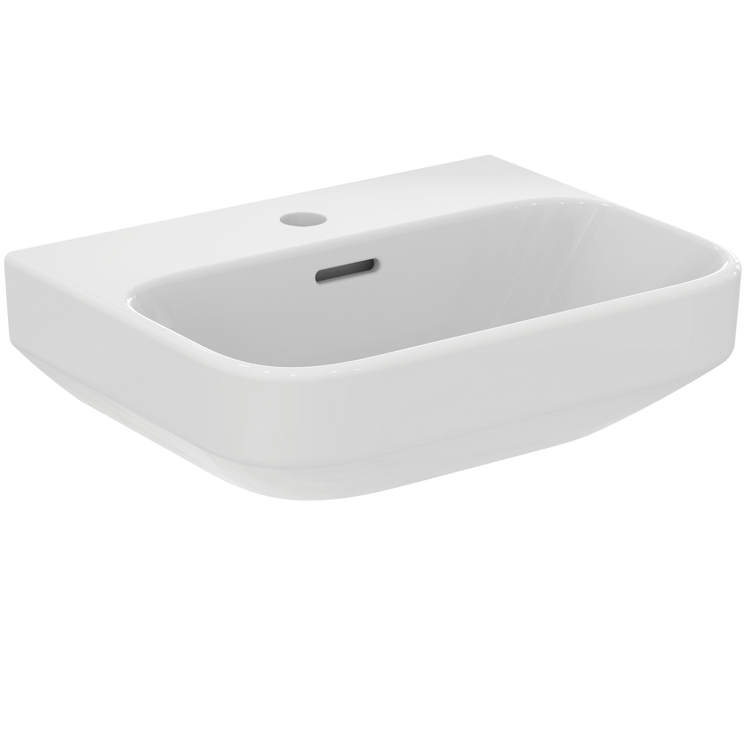 VIGOUR Handwaschbecken derby V3 45x35cm mit Hahnloch und Überlauf