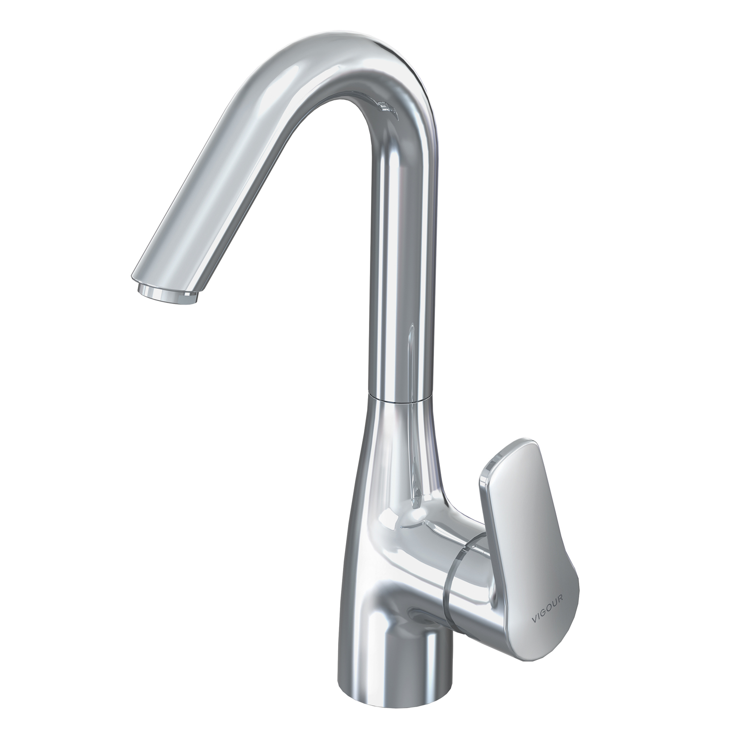 VIGOUR Einhand-Waschtischbatterie derby V3 V-Auslauf schwenkbar, mit Ablaufgarnitur verchromt