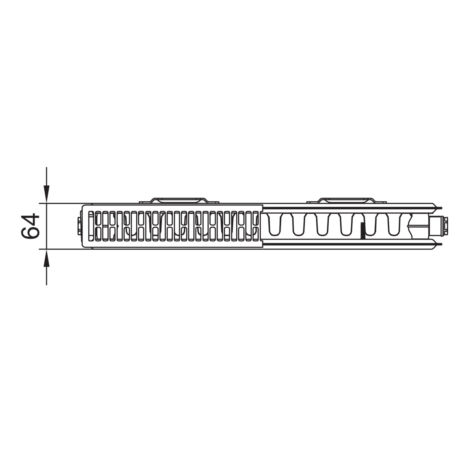 Kermi Flachheizkörper therm-x2 Profil-K Typ 12 600x1200mm Kompaktheizkörper inkl. Bohrkonsolenset