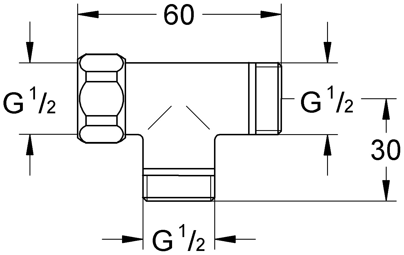 GROHE Relexa T-Stück 1/2'' chrom 28874000