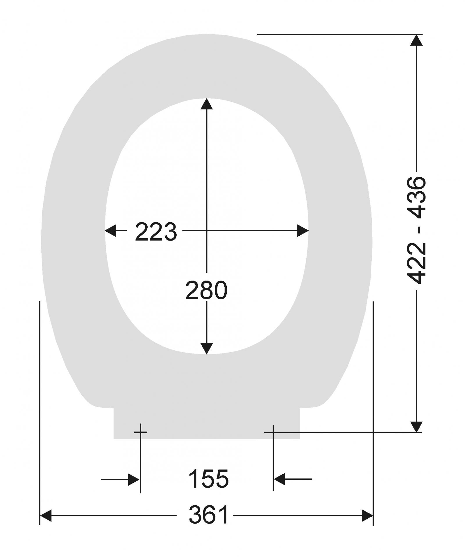 WC-Sitz Aktiv weiß mit Edelstahl-Befestigung für handelsübliche, genormte Wand-WC - Bild 2