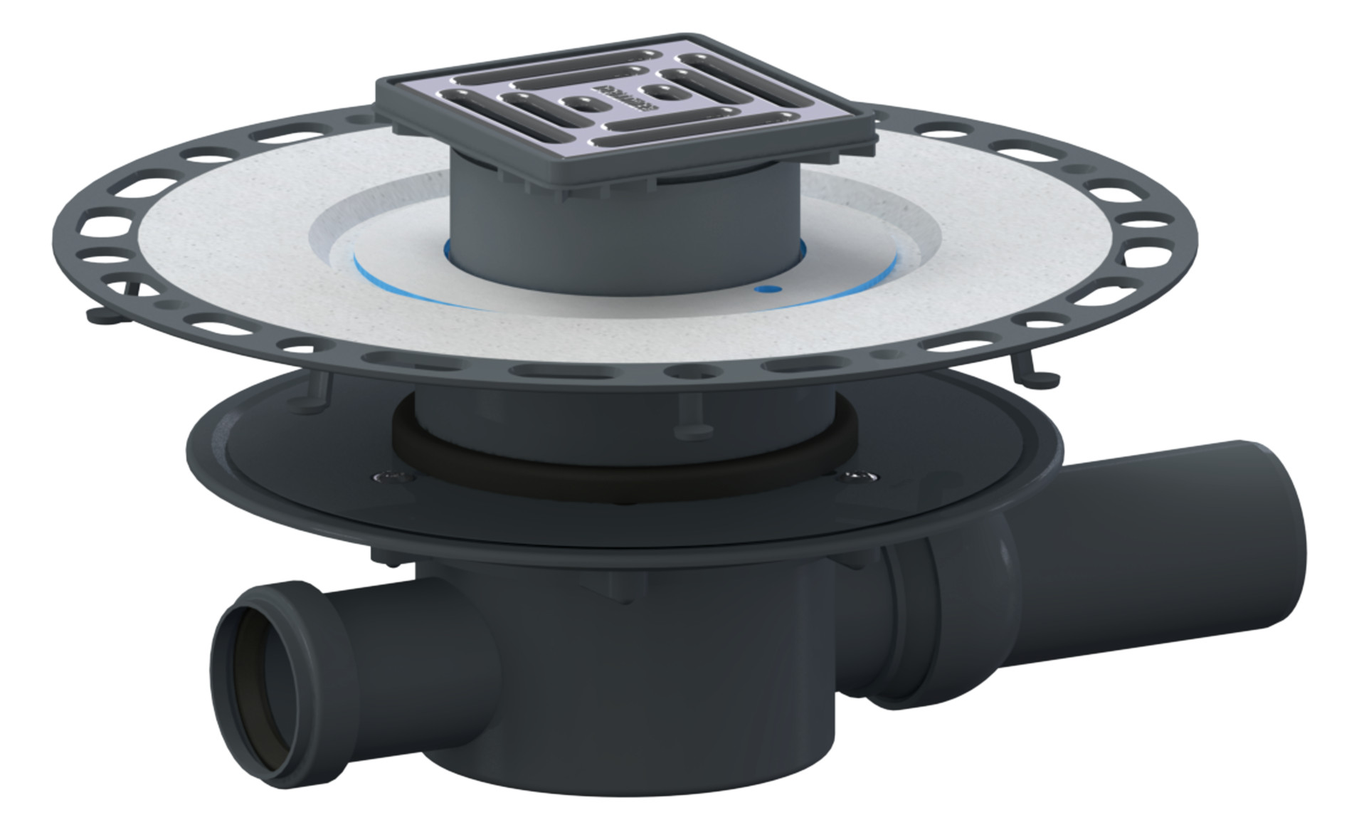 DALLMER Dünnbett-Bodenablauf 42 VE DN 50 Edelstahl-Rost 100x100 mm 513151 - Bild 1