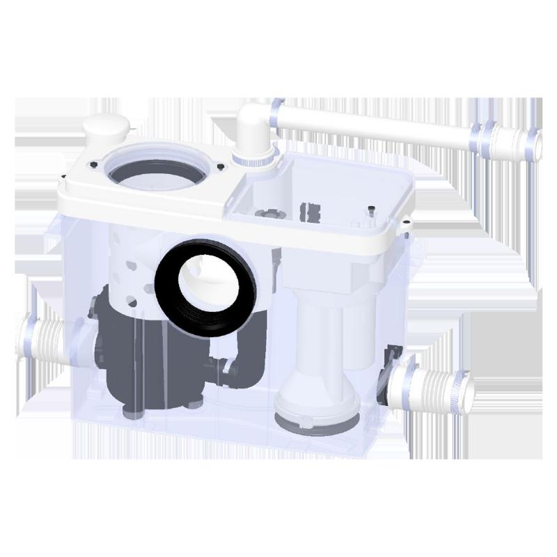 SFA Saniwall Pro UP Hebeanlage, Montagerahmen, Spülkasten, Glasverkleidung (Bodenfixierung) 0035UP - Bild 4