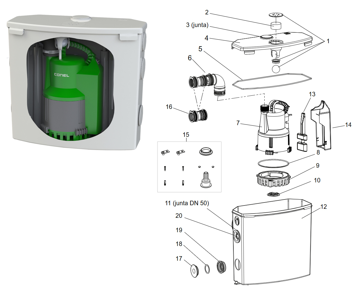 CONEL Ersatzpumpe für FLOWBOX-A inklusive Zubehör - Bild 2