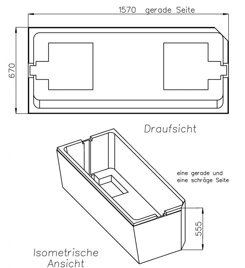 Kaldewei Saniform V1 Badewanne 160x70 cm Modell 362-1 Stahl-Email weiss inklusive Träger - Bild 5