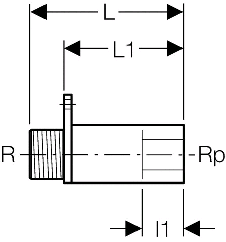 Geberit Mepla Armaturenanschluss RG gerade 602.283.00.1