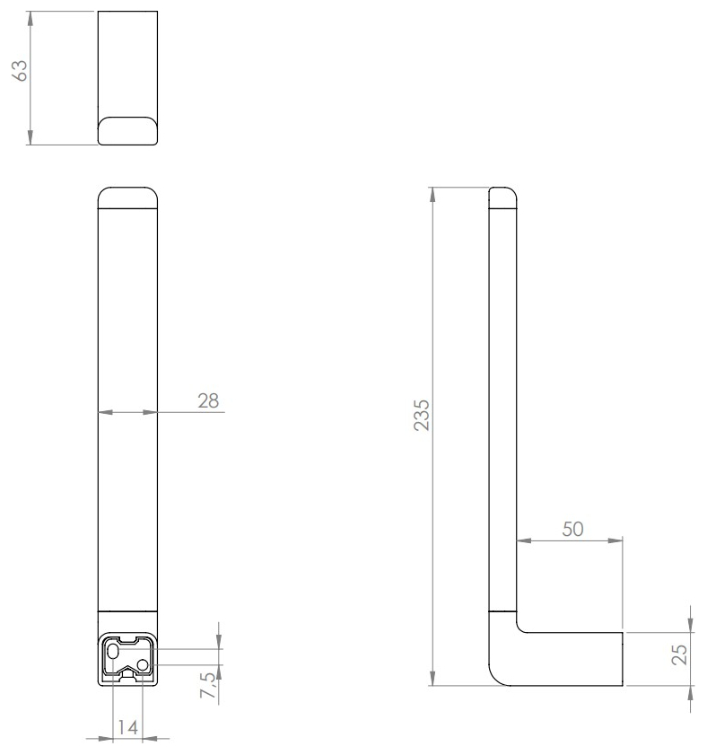 VIGOUR Reservepapierhalter derby V3 235mm schwarzmatt