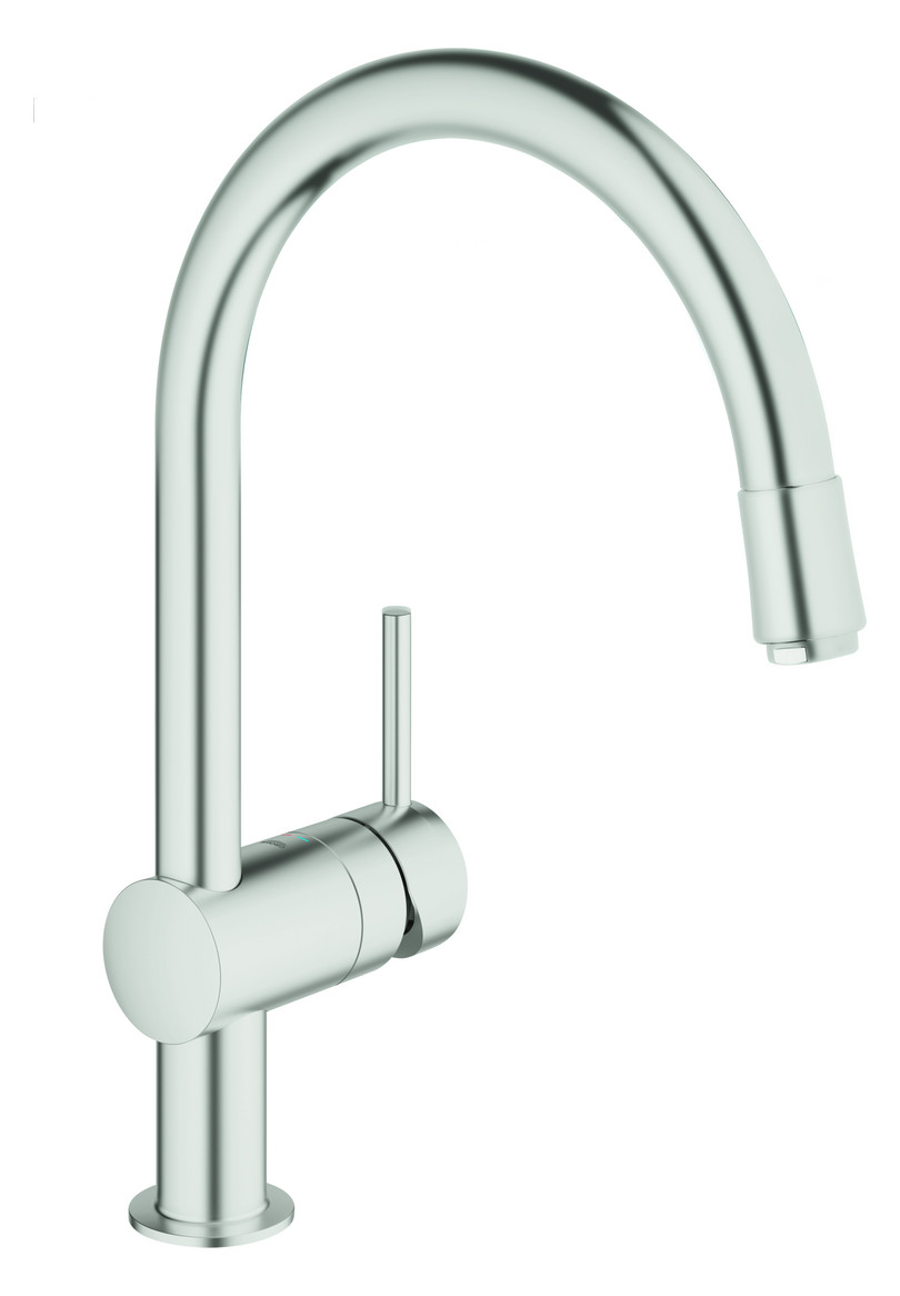 GROHE Minta Spültischbatterie mit herausziehbarer Mousseurauslauf supersteel 32918DC0 - Bild 1
