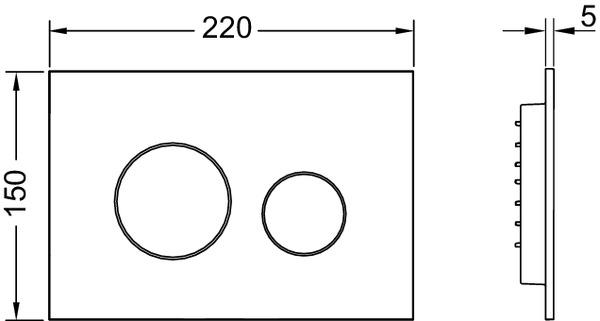 TECEloop WC-Betätigungsplatte Kunststoff für Zweimengentechnik, schwarz 9240924 - Bild 2