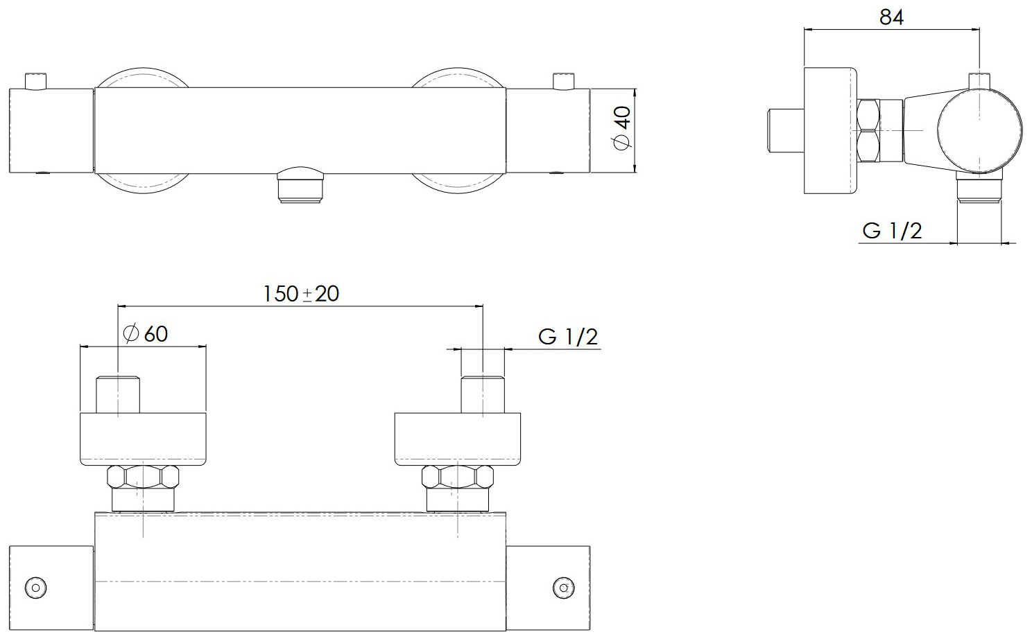 VIGOUR AP-Brause-Thermostat one verchromt - Bild 4