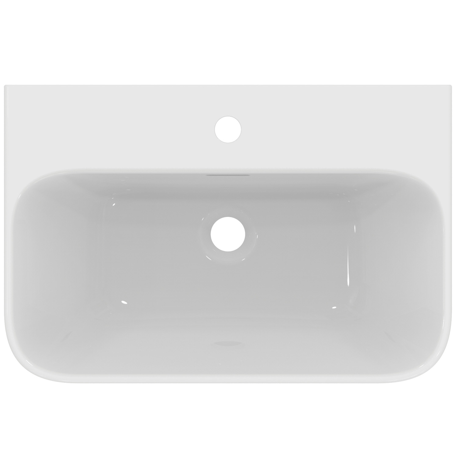 VIGOUR Waschtisch derby V3 kompakt 60x40cm PflegetectPlus weiss mit Hahnloch und Überlauf