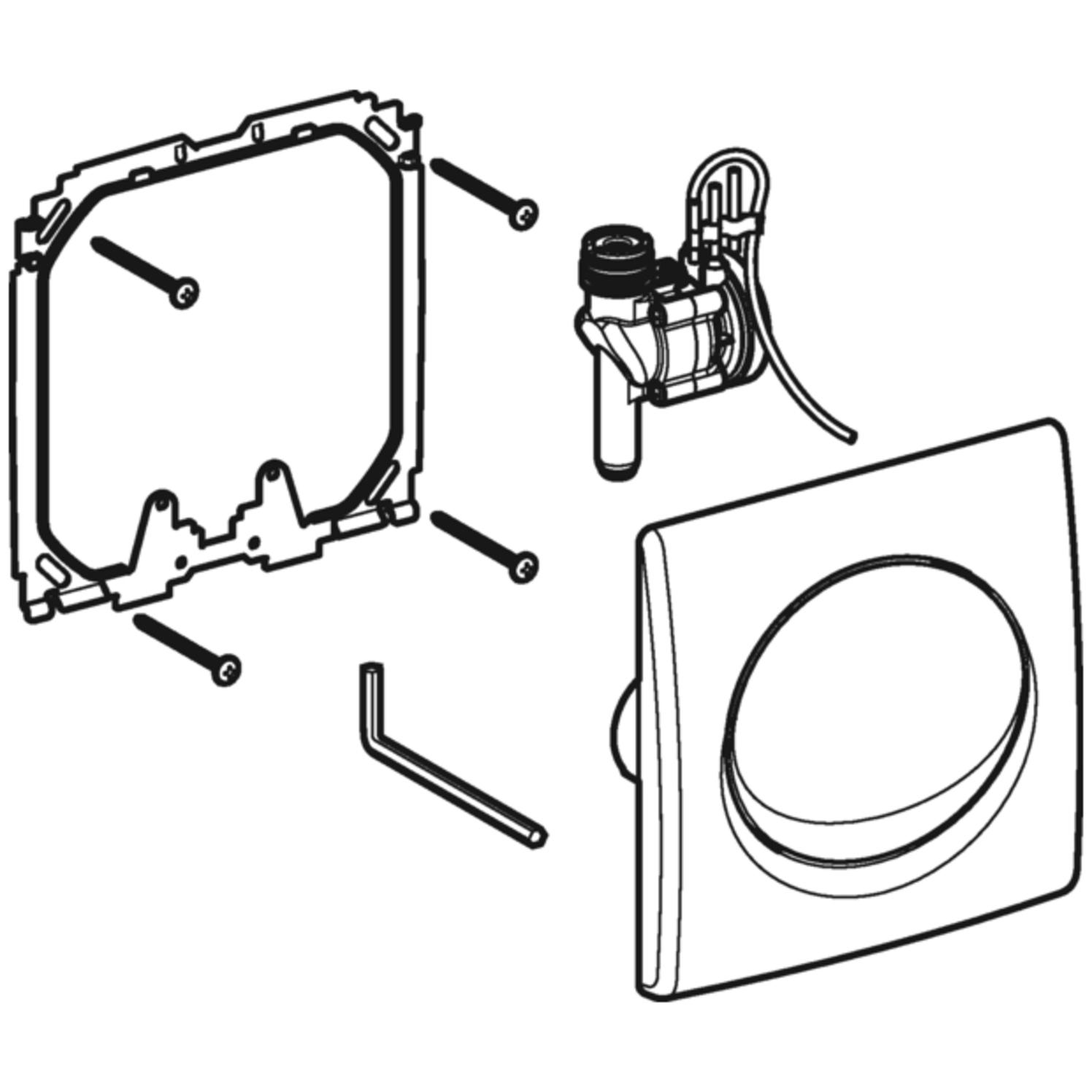 Geberit Urinal Handauslösung HyBasic pneumatisch chrom seidenglanz 115.820.46.5 - Bild 2
