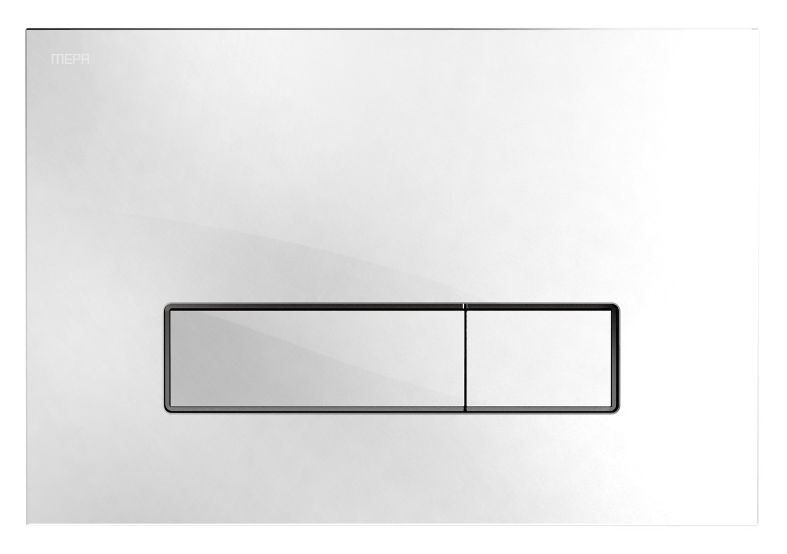MEPAorbit Betätigungsplatte 2-Mengen aus Glas weiß TE 421845, für teileingelassene Montage - Bild 1