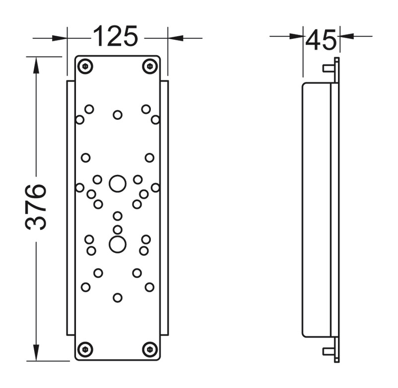 TECEprofil Stahlplattenset Aufnahme Stützklappgriffe 9042017 - Bild 3