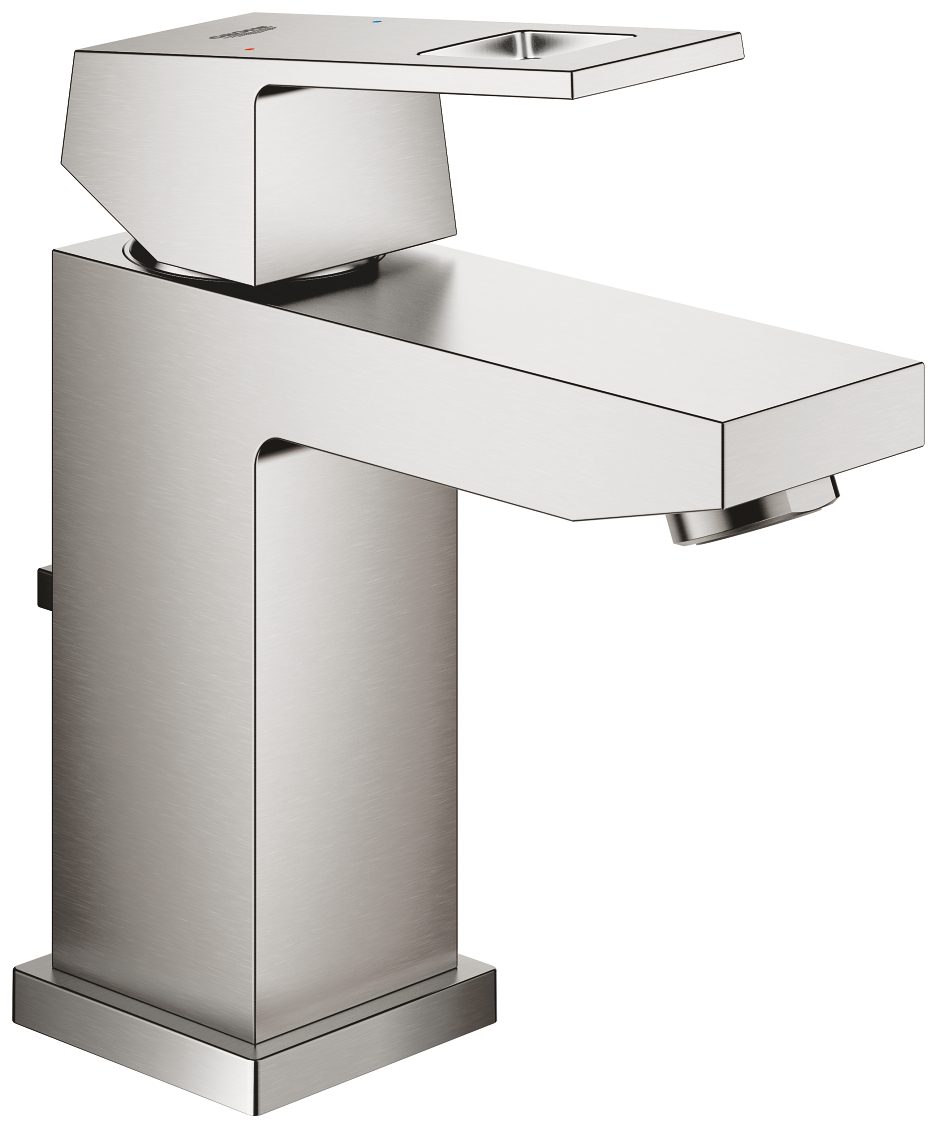 GROHE Waschtischbatterie Eurocube EcoJoy mit Ablaufgarnitur supersteel 23127DC0 - Bild 1