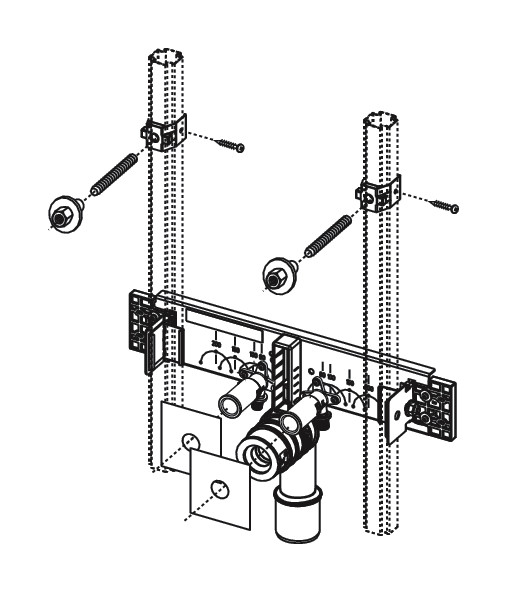TECEprofil Anschlusseinheit TECEflex 16x1/2'' für Waschtisch mit Rotguss Wandscheiben 9020049 - Bild 2
