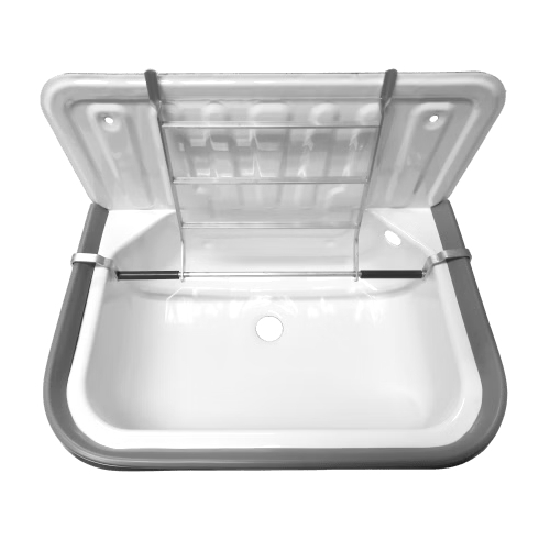 HS Alu-Klapprost für Ausgussbecken Stahl mit/ohne Überlauf  - Bild 3