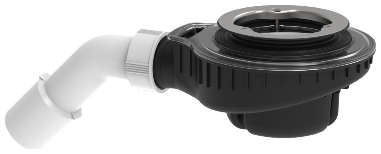 TRINNITY Ablaufgarnitur Rohbauset mit Sifon BH80mm für flache Duschwanne mit 90mm Ablaufloch