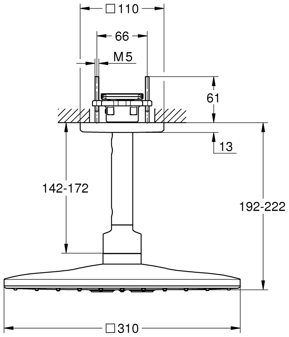 GROHE Kopfbrauseset Rainshower 310 Smart Active Cube supersteel 26481DC0 - Bild 2