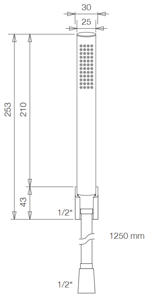 VIGOUR Wannenset V3 mit Wandhalter, Brauseschlauch und Stabhandbrause 1-strahlig steel line