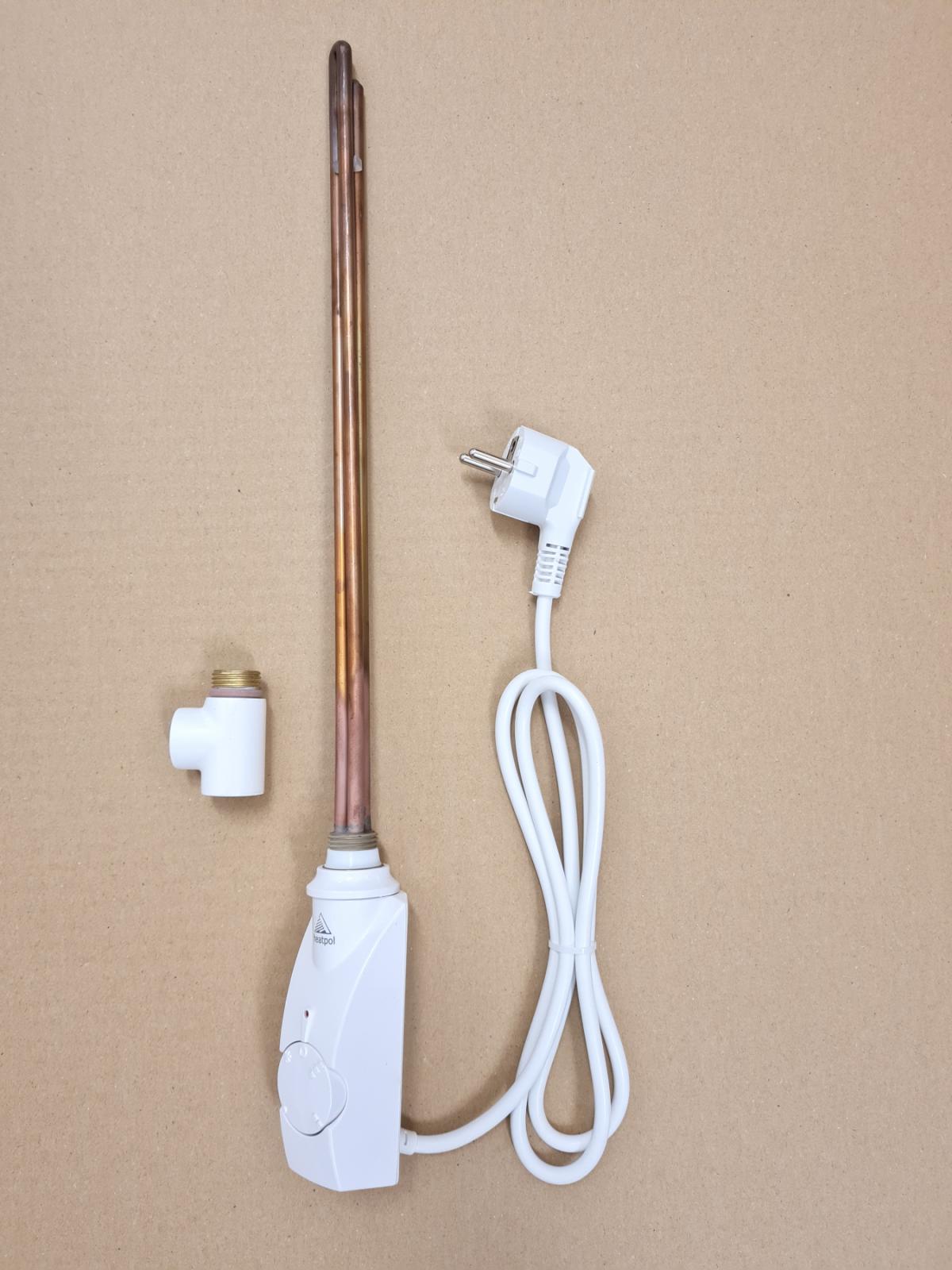 Heatpol Elektro-Heizpatrone 900-1200W 230V GT-N elegant weiß T-Stück, Regler und Schukostecker - Bild 4