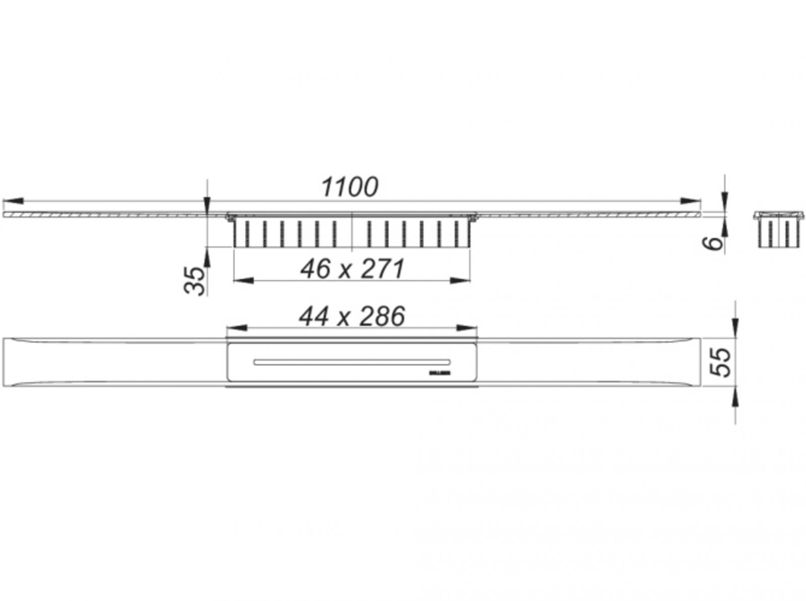 Dallmer Ablaufschiene CeraFloor Select 1100 mm Edelstahl matt 538055 - Bild 2