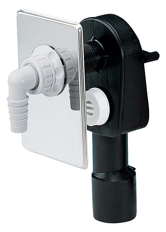 DALLMER Wandeinbau-Waschgeräte-Siphon HL 400, DN 40/50 Abdeckplatte aus Edelstahl 130402 - Bild 1