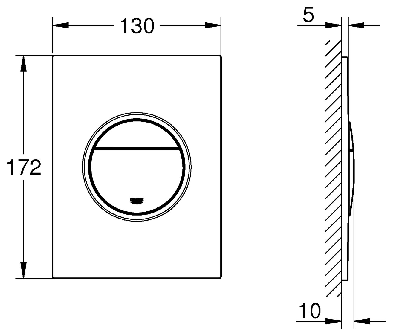 GROHE Nova Cosmopolitan S Betätigungsplatte supersteel 2-Mengen/Start-Stopp 37601DC0 - Bild 2