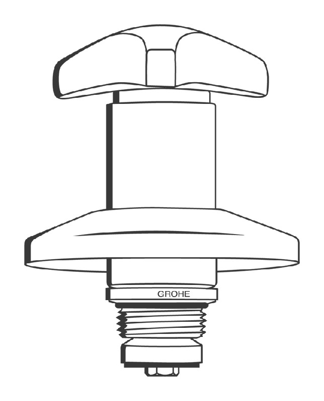 GROHE Oberteil Trecorn Griff Markierung rot 3/4'' chrom 11505000 - Bild 2