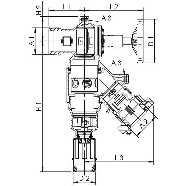 KEMPER Systemtrenner-Auslaufventil FK-4 BA 2'' AG aus Rotguss 3670105000 - Bild 2