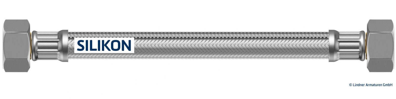 Silikon Panzerschlauch DN12 Länge 100 cm ÜM 1/2'' x ÜM 1/2'' DVGW - Bild 1