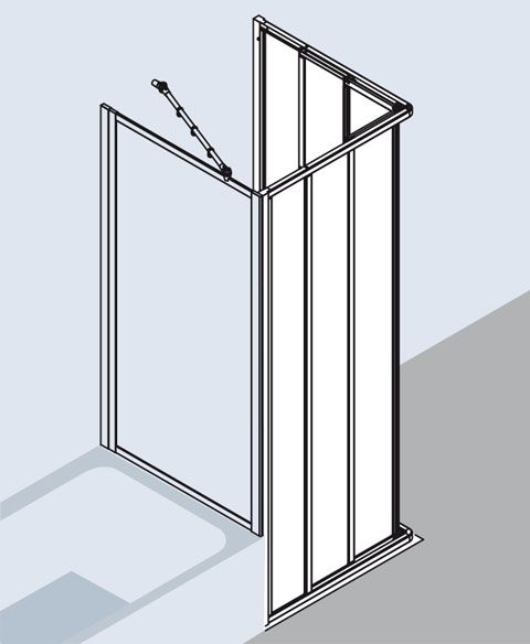 Kermi Nova 2000 Eckeinstieg-Halbteil ED3 900x1850 mm Kerolan Fontana silber mattglanz N2ED30901811K - Bild 4