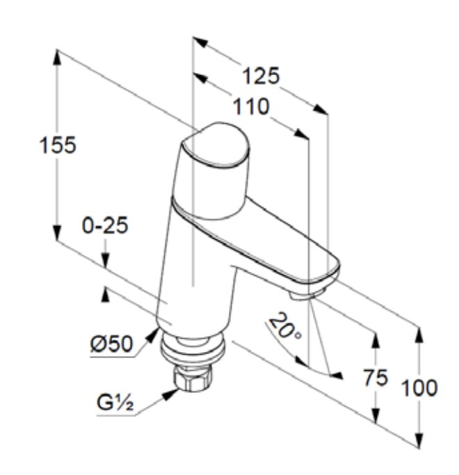 VIGOUR Standventil derby V3 verchromt