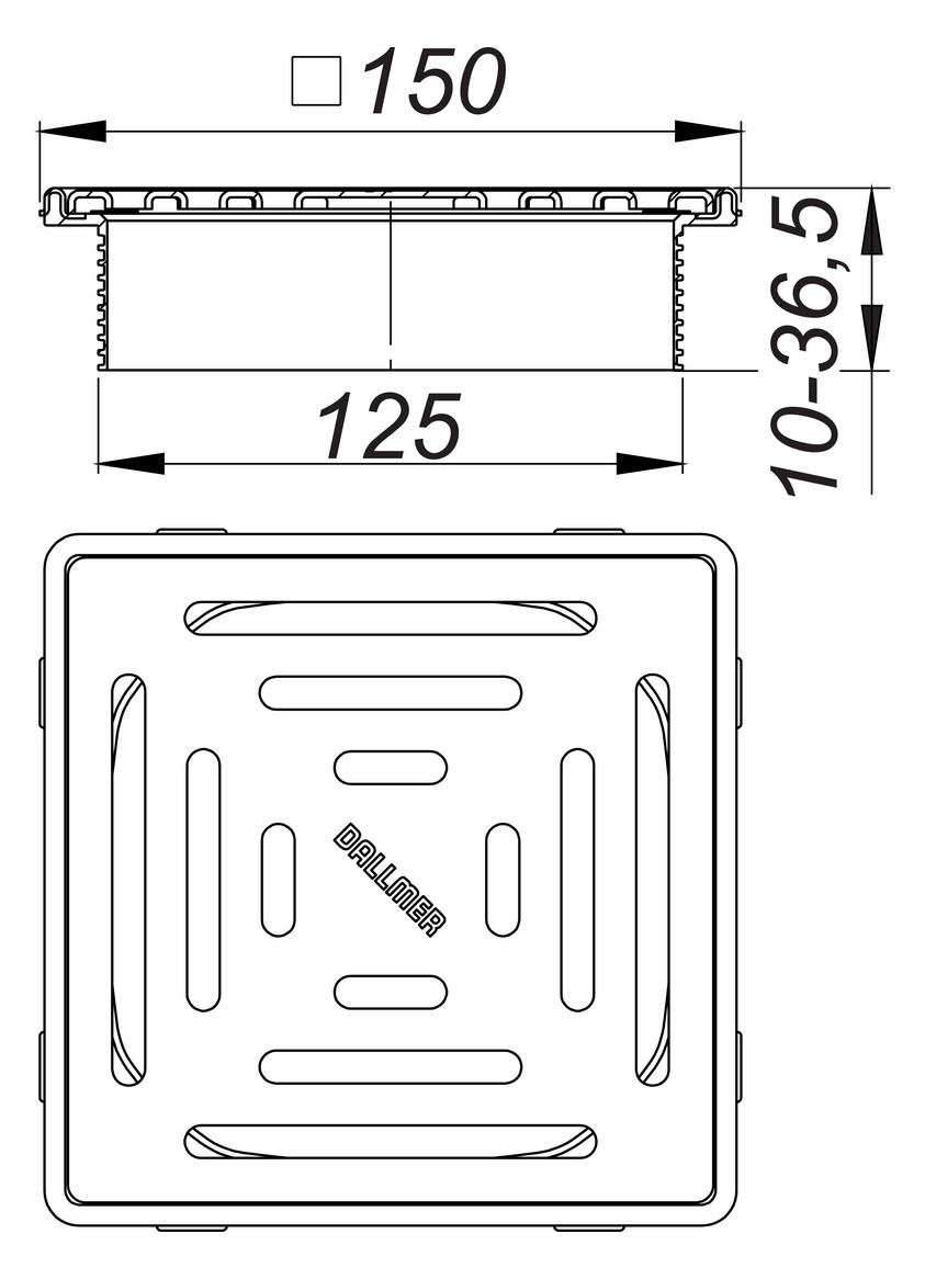 DALLMER Aufsatz DallDrain Select, 150 x 150 mm 517173 - Bild 2