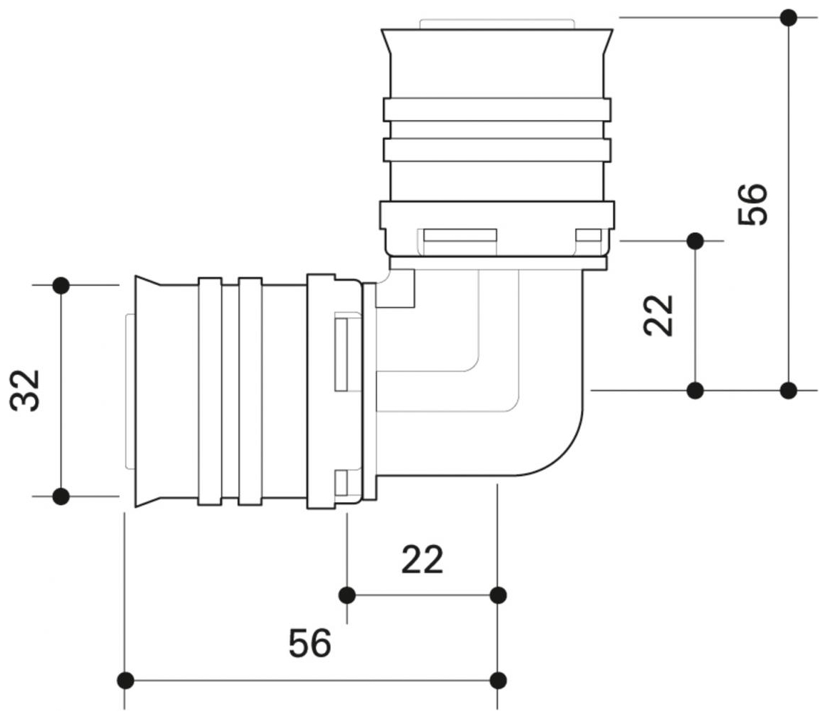 CONEL Connect MV2 Winkel 90 Grad 32 mm CCMVW32N - Bild 2