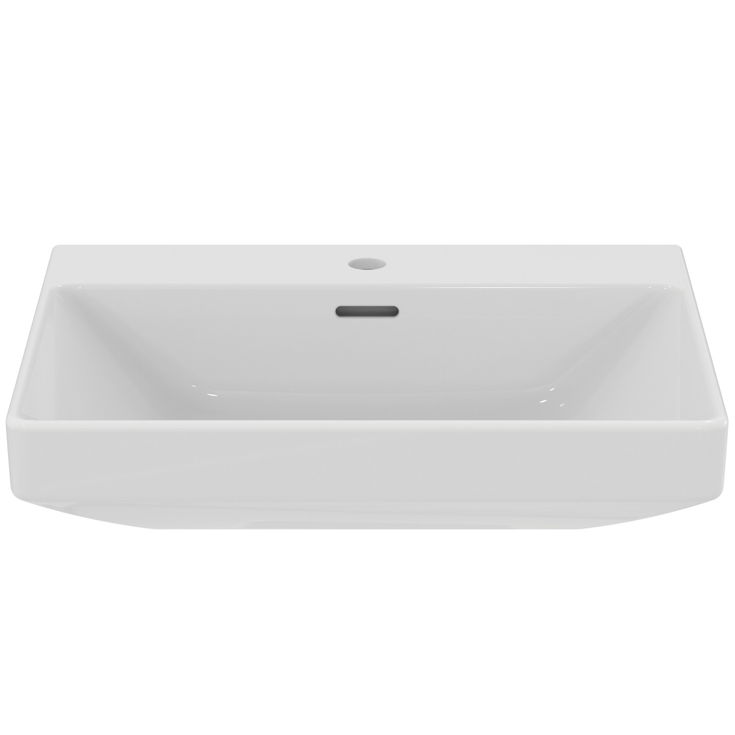 VIGOUR Waschtisch derby V3 edge 60x48cm PflegetectPlus weiss mit Hahnloch und Überlauf