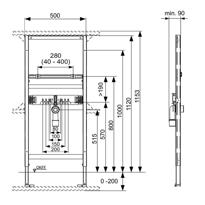 TECEprofil Waschtischmodul Bauhöhe 1120 mm 9.310.000 - Bild 2