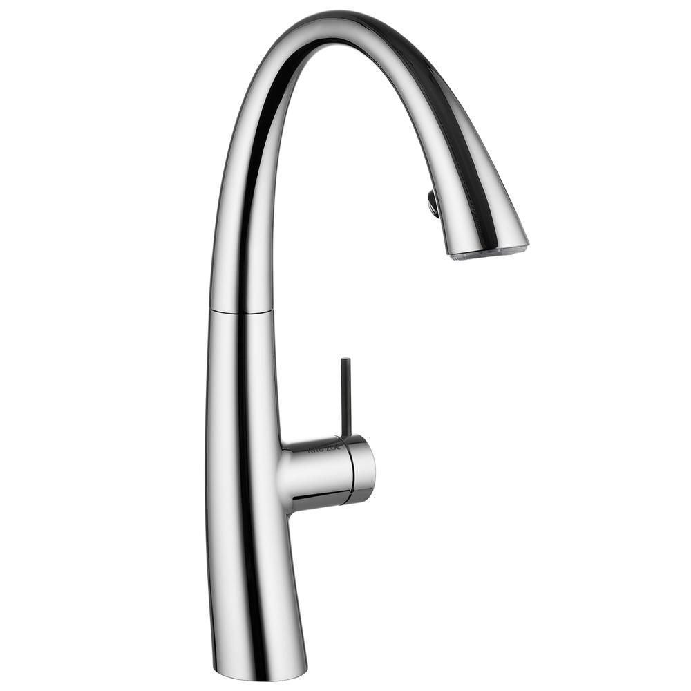 KWC ZOE Spültischbatterie Hebel seitlich, ausziehbarer Auslauf, verchromt 10.201.102.000FL - Bild 1