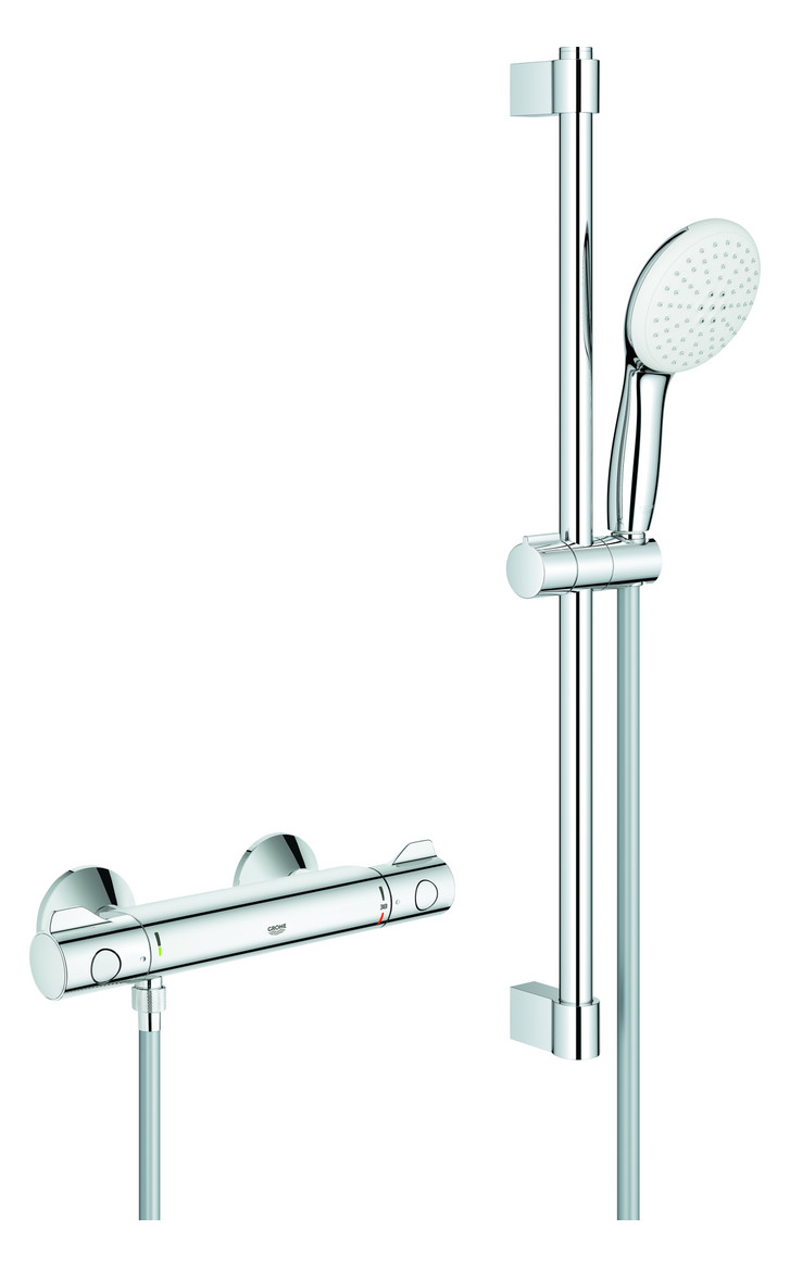 GROHE Thermostat-Brausebatterie Grohtherm 800 mit Brausegarnitur 600mm chrom 34565002 - Bild 1