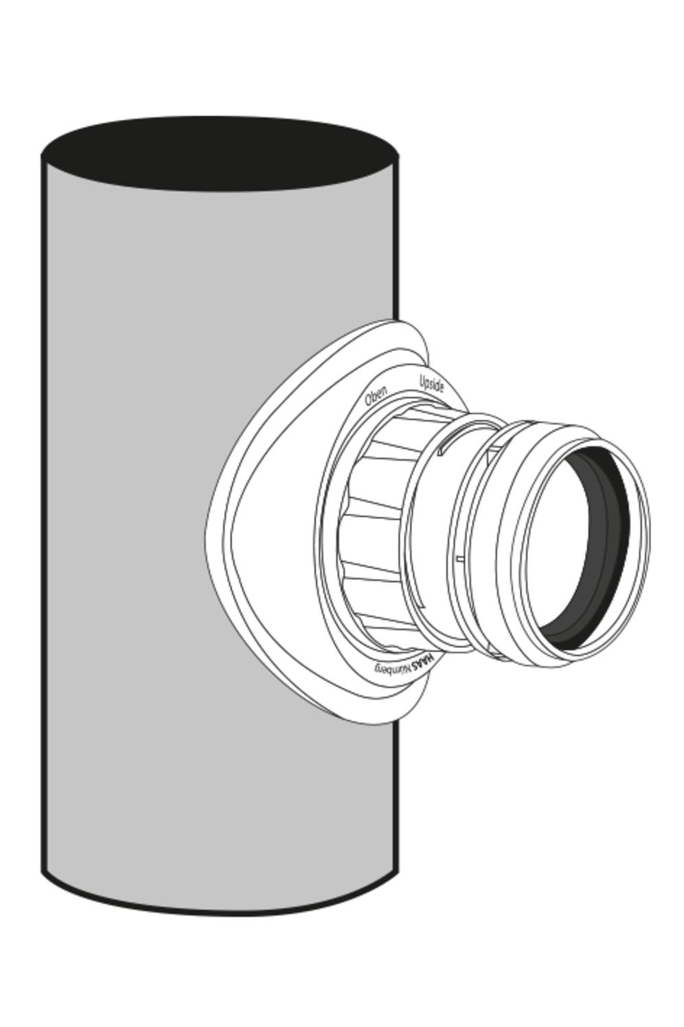 HT-Schraubabzweig aus PP für Rohr DN 110 x DN 50, für zusätzliche Abwasserleitung - Bild 3