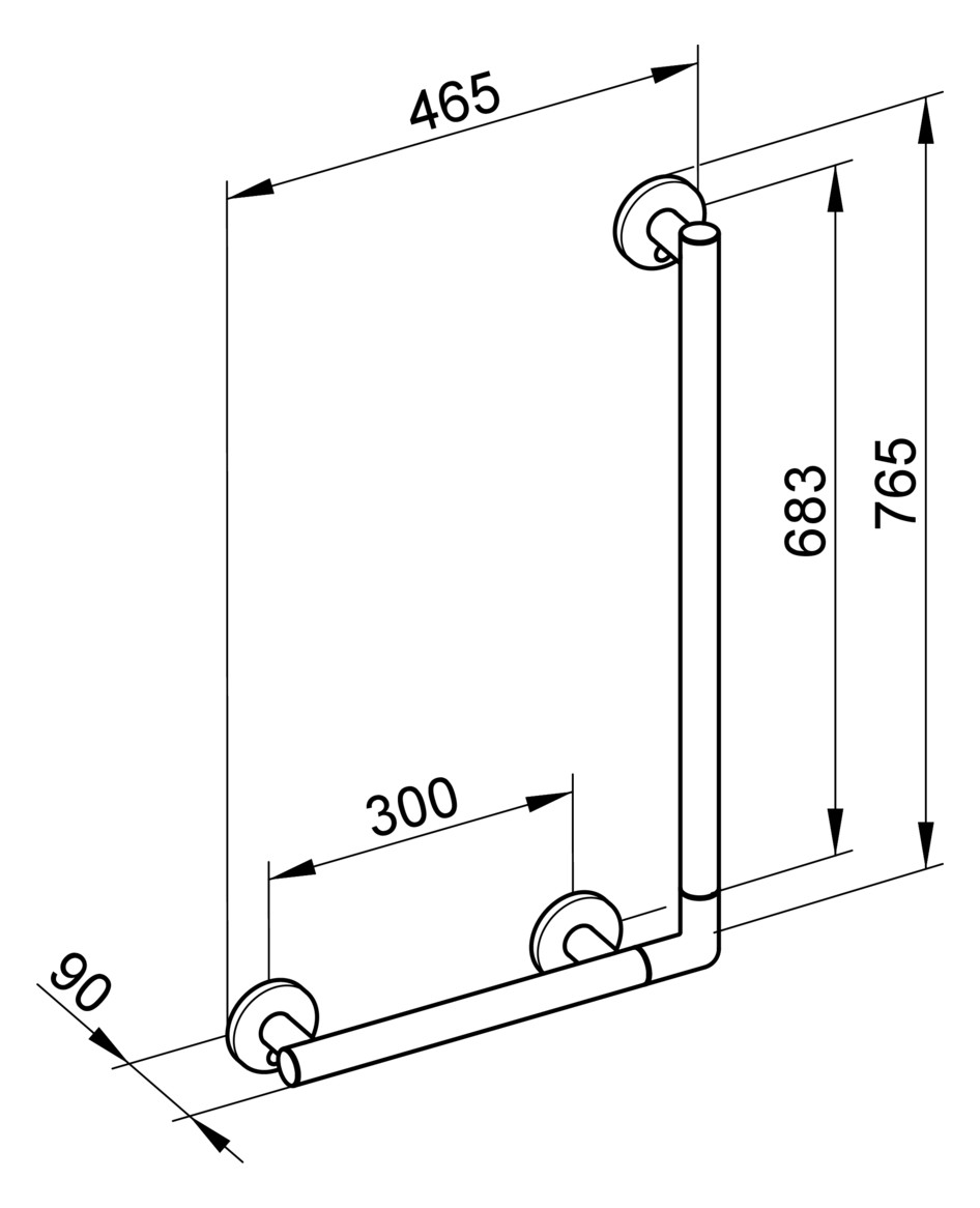 Keuco Winkelgriff Plan Care 90 Grad re/li verchromt 34906010306 - Bild 2