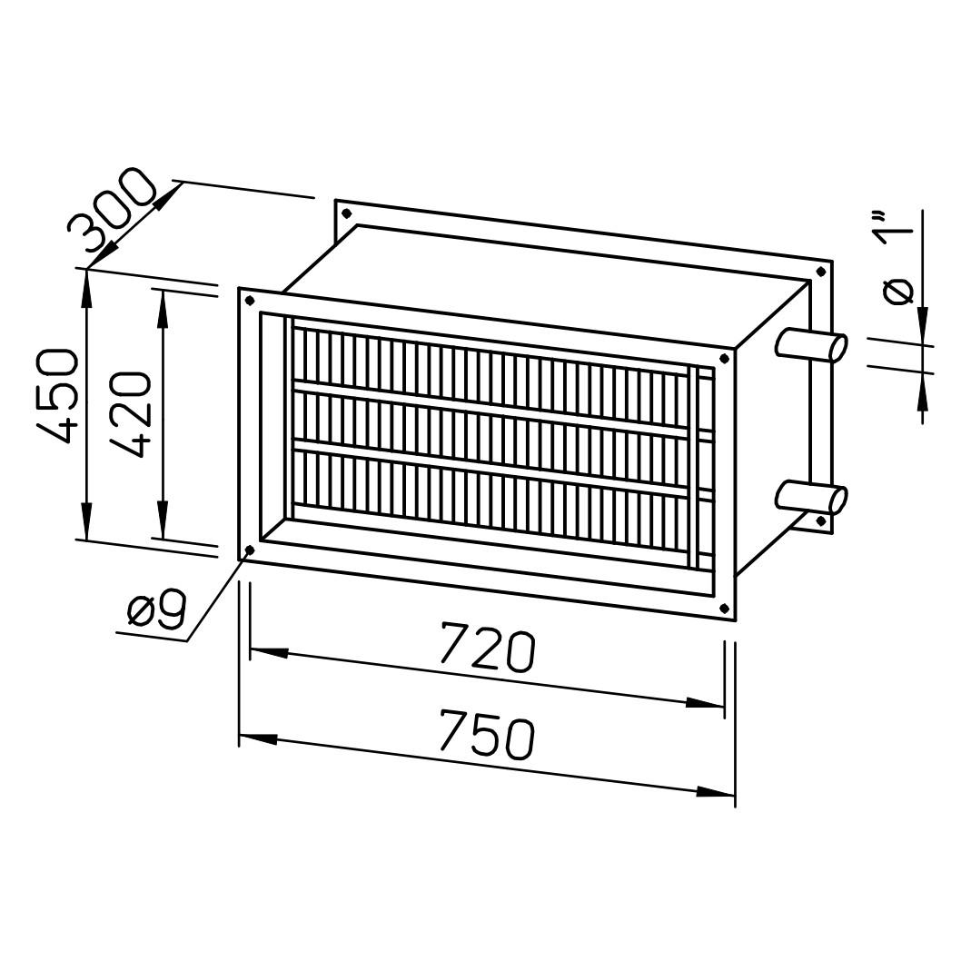 Helios Warmwasser-Heizregister WHR 2/70/40 Nr. 08788 - Bild 2