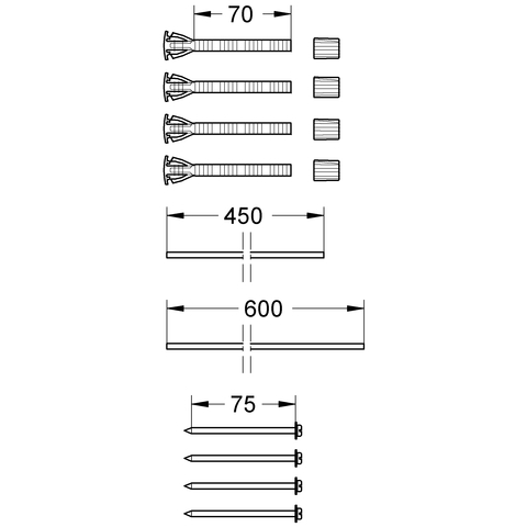 Grohe Verlängerungs-Set 70mm 38714000