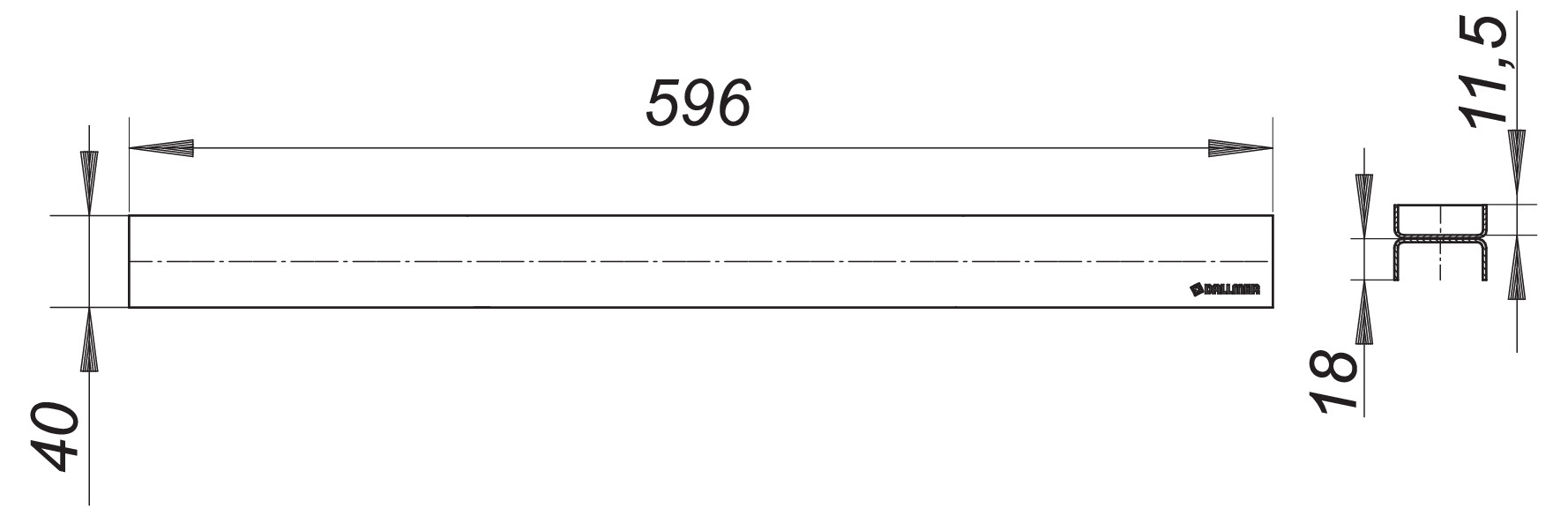 Dallmer Abdeckung CeraLine Individuell 600 mm Edelstahl 520722 - Bild 2