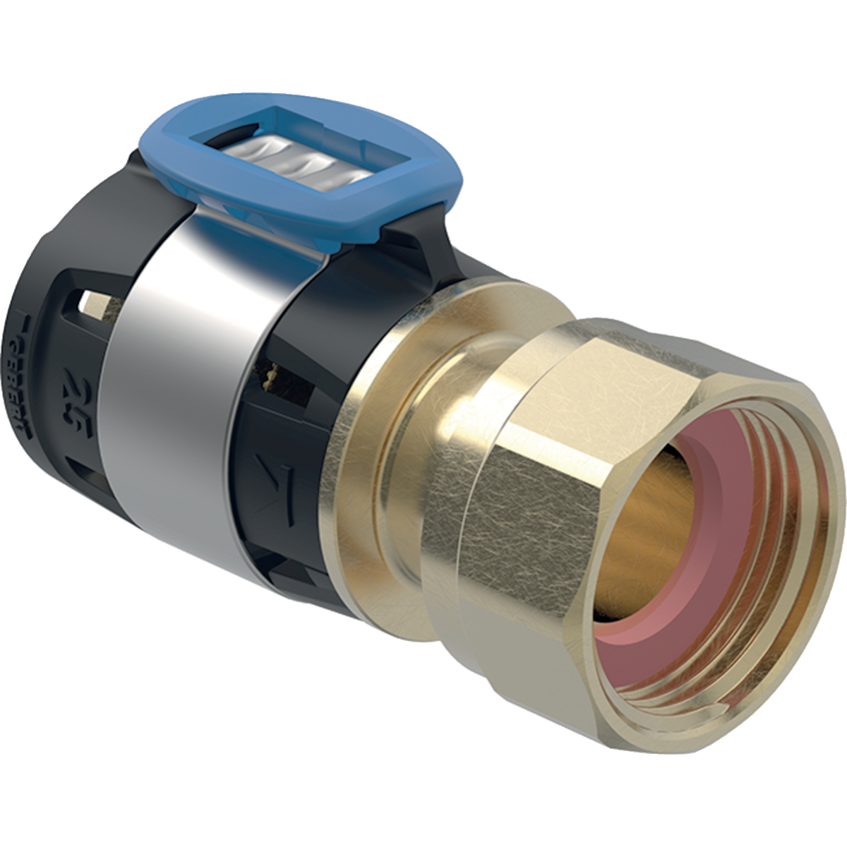 Geberit FlowFit Übergang mit Überwurfmutter 32mm x G 1'' IG Siliziumbronze 620.633.00.1 - Bild 1