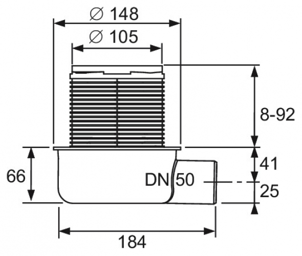 TECEdrainpoint S 50 Ablaufset DN 50 superflach Designrost 100x100 mm Edelstahl 3601050 - Bild 3